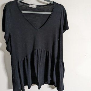 3X Baby Doll V Neck, Short Sleeved T-Shirt